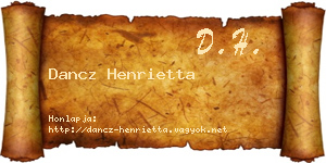 Dancz Henrietta névjegykártya