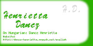 henrietta dancz business card